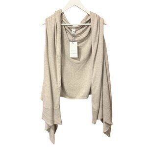 Zestt Organics NWT Shawl Sleeveless Open Cardigan Organic Cotton Cozy One Size